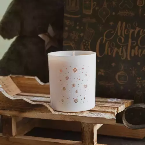 Bougie de Noël flocon de neige