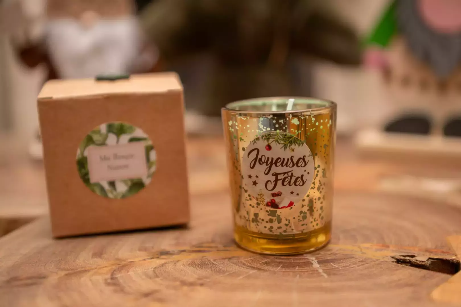Bougie pailletée de Noël