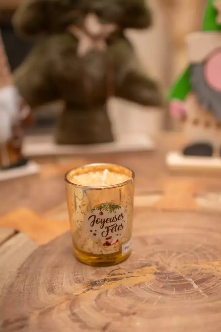 Bougie pailletée de Noël petit modèle – Image 5