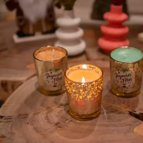 Bougie pailletée de Noël
