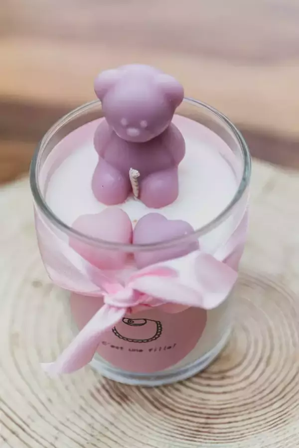 Bougie de naissance fille, contenant en verre – Image 5