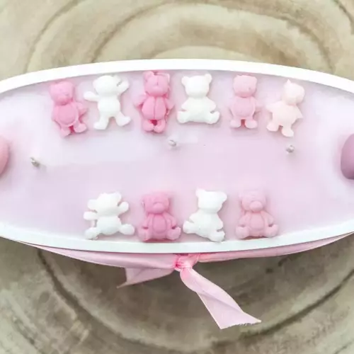 Bougie de naissance fille, contenant bateau