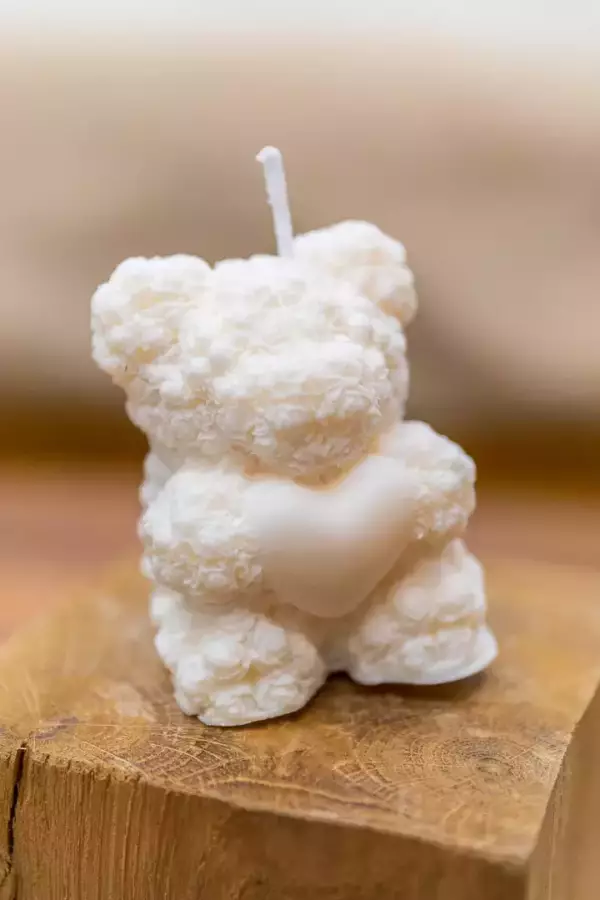 Bougie nounours avec coeur
