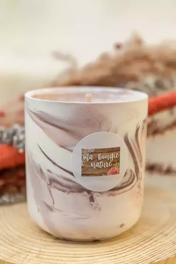 Bougie marbrée marron