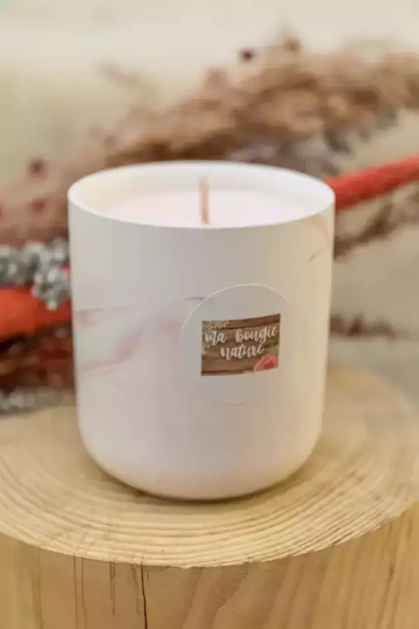 Bougie marbrée rose