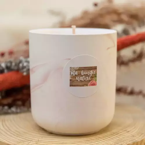 Bougie marbrée rose
