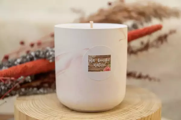 Bougie marbrée rose
