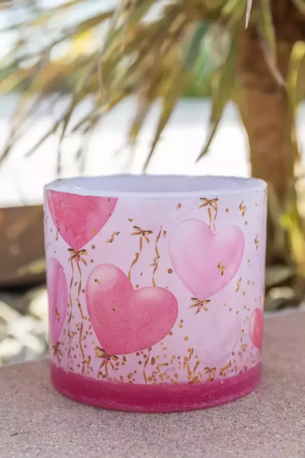 Photophore en cire (coeur rose) – Image 2
