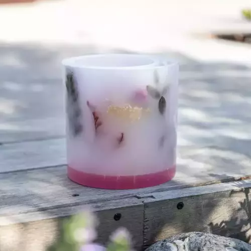 Photophore en cire (rose pale)