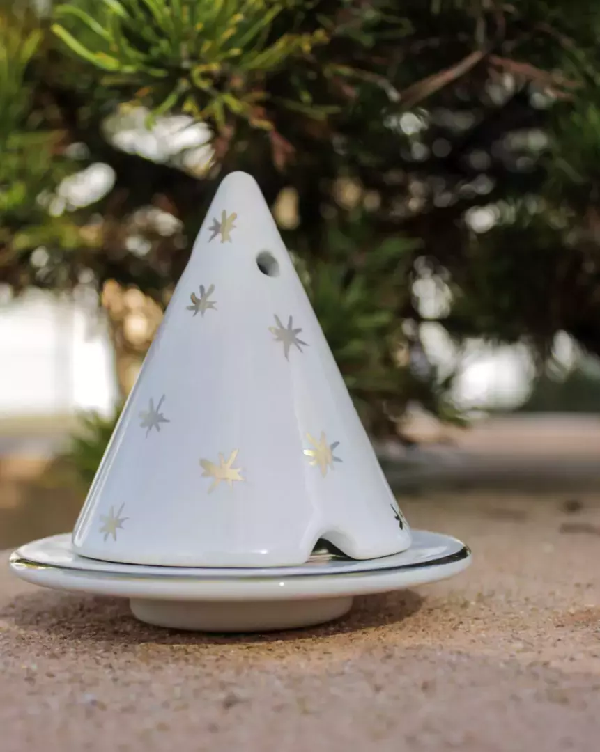 Diffuseur bois de cade - Lampe Merlin blanc étoilée