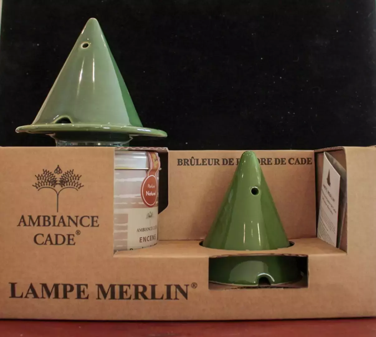 Diffuseur bois de cade - Lampe Merlin verte