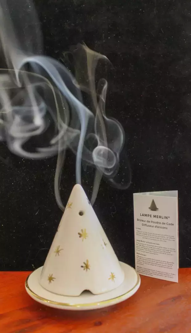 Diffuseur bois de cade - Lampe Merlin blanc étoilée
