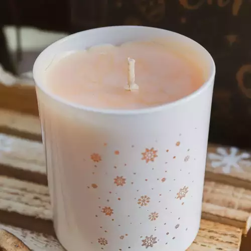 Bougie flocon blanc