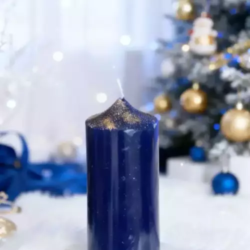 Bougie pilier grand modèle, bleue