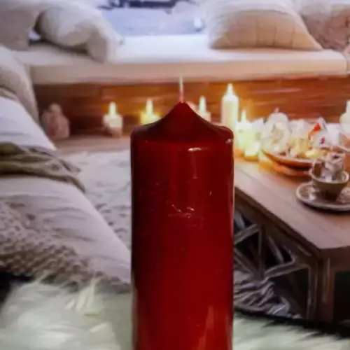 Bougie pilier grand modèle, rouge